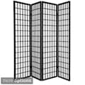 Wood and Rice Paper 6-foot 6-panel Windowpane Shoji Screen (China)