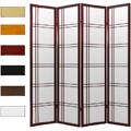 Wood and Rice Paper Double Cross 4-panel Shoji Screen (China)