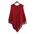 Alpaca Wool 'Red Latitudes' Poncho (Peru)