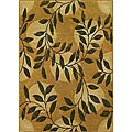 Troy Leaf Design Gold Rug (5'3 x 7'9)