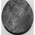 Black Marblized Molded Wood Toilet Seat