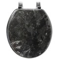 Black Marblized Molded Wood Toilet Seat