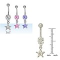 Surgical Steel 14-gauge CZ Star Belly Ring