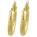14k Yellow Gold Round Satin Earrings