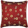 Decorative Floral Swirl Red Cushion Cover