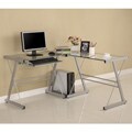 L-Shape Glass Corner Computer Desk