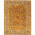 Handmade Heritage Shahi Brown/ Blue Wool Rug (7'6 x 9'6)
