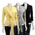 Hanna & Gracie Women's Belted 3/4-sleeve Sweater