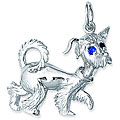 Sterling Silver Sapphire Whimsical Dog Charm