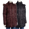 DKNY Women's Hooded Zip-front Down Coat