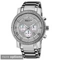 Akribos XXIV Men's Large Dial Diamond Quartz Chronograph Bracelet Watch