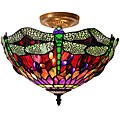 Tiffany-style Dragonfly Ceiling Lamp