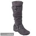 Bamboo by Journee Women's Slouch Boots with Buckle