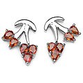 Silver Genuine Orange Sapphire Earrings