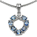Blue Sapphire and Diamond Necklace