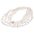 White Freshwater Coin Pearl 4-row Necklace (9-11 mm)
