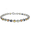 Sterling Silver Multi-colored Sapphire Bracelet