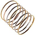 Nexte 14k Tri-color Gold Stackable Textured 'Semanario' Bangle (Set of 7)