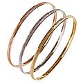 Nexte TexturedTri-color 'Fin de Semana' Bangle Bracelets (Set of 3)