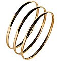 Nexte Polished Goldtone Stackable 'Fin de Semana' Bangle Bracelets (Set of 3)