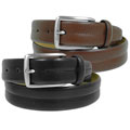 Joseph Abboud Men's Stitched Luxury Leather Belt