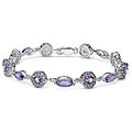 Sterling Silver Amethyst and Tanzanite Bracelet