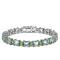 Sterling Silver Blue Topaz Peridot Bracelet