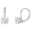 14k White Gold Overlay CZ Basket Set Earrings