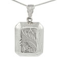 Sterling Silver Etched Locket Necklace
