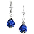 Charming Life Sterling Silver Cobalt Blue Art Glass Earrings
