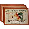 Peach Label Tapestry Placemats (Set of 4)