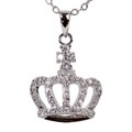 Nexte 14k White Gold Overlay CZ Arch Crown Pendant