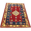 Indo Kazak Navy/ Ivory Rug (5'5 x 8'2)