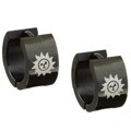 Stainless Steel Tribal Sun Hoop Earrings