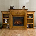 Dublin Oak Bookcase/ Electric Fireplace with Remote