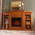 Peyton Oak Electric Fireplace with Bookcase