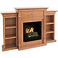 Dublin Gel Fuel Oak Fireplace with Bookcases