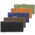 Mundi Embossed Leather Tab Frame Clutch Wallet
