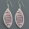 Sterling Silver Rose Quartz and Amethyst Earrings (China)