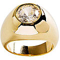 Simon Frank 14k Yellow Gold Overlay 'Gypsy' CZ Solitaire Ring