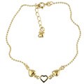 Caribe Gold 14k over Sterling Silver 9-inch Heart Anklet
