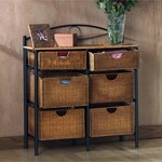 Wicker 6-drawer Storage Chest