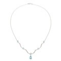 Glitzy Rocks Sterling Silver Blue Topaz Wave Necklace