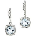 Glitzy Rocks Sterling Silver Blue Topaz and CZ Dangle Earrings