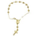 Caribe Gold 14k over Sterling Silver 7-inch Rosary Bracelet