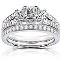 14k Gold 1ct TDW Princess-cut Diamond Bridal Set