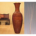 Salt Cedar with Cocoa Bamboo Floor Vase