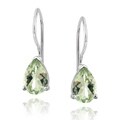 Glitzy Rocks Sterling Silver Green Amethyst Teardrop Earrings