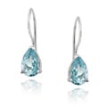 Glitzy Rocks Sterling Silver Blue Topaz Teardrop Earrings