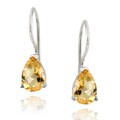 Glitzy Rocks Sterling Silver Citrine Teardrop Earrings